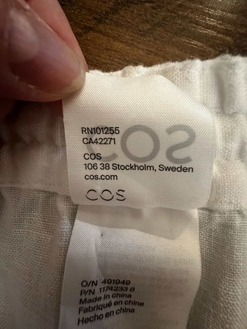 COS White 100% Linen Pull-On Shorts Size Large - Picture 9 of 13